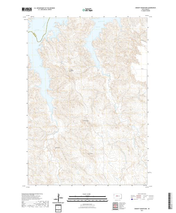 USGS US Topo 7.5-minute map for Crokett Mountains SD 2021