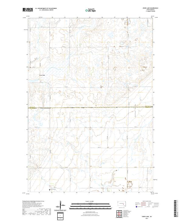 USGS US Topo 7.5-minute map for Crow Lake SD 2021