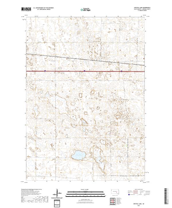 USGS US Topo 7.5-minute map for Crystal Lake SD 2021