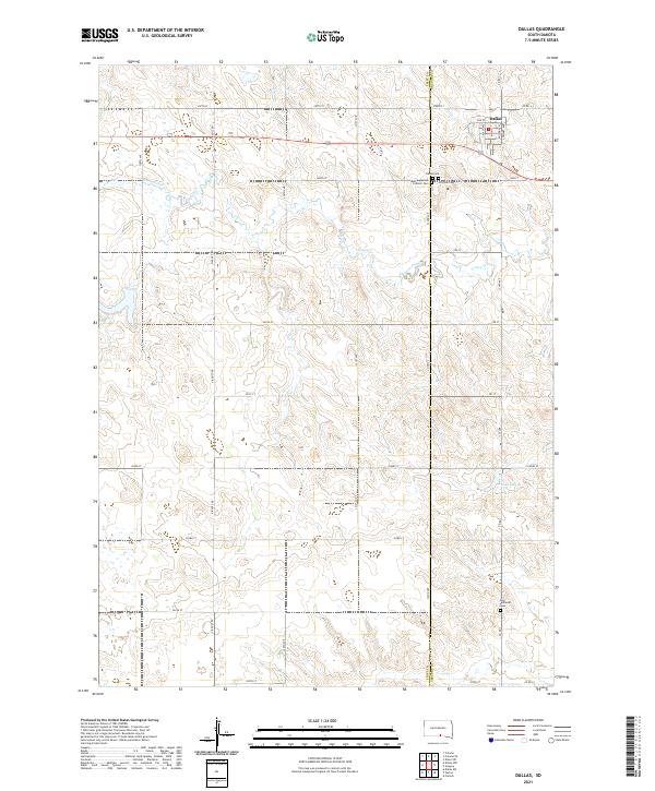 USGS US Topo 7.5-minute map for Dallas SD 2021