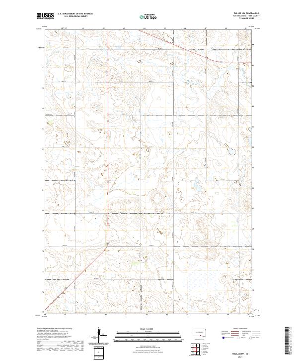 USGS US Topo 7.5-minute map for Dallas NW SD 2021