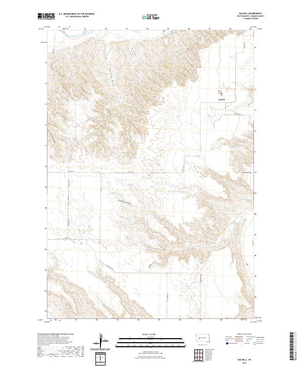 USGS US Topo 7.5-minute map for Dalzell SD 2021