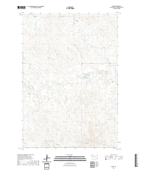 USGS US Topo 7.5-minute map for Date SD 2021