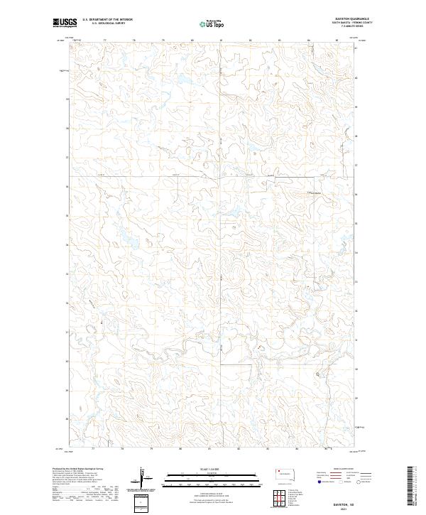 USGS US Topo 7.5-minute map for Daviston SD 2021