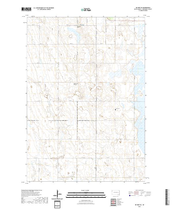 USGS US Topo 7.5-minute map for De Smet SE SD 2021