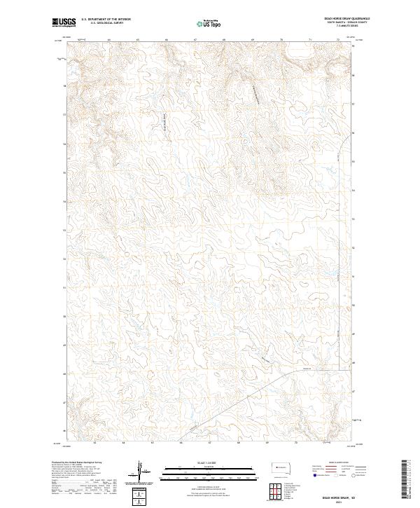 USGS US Topo 7.5-minute map for Dead Horse Draw SD 2021