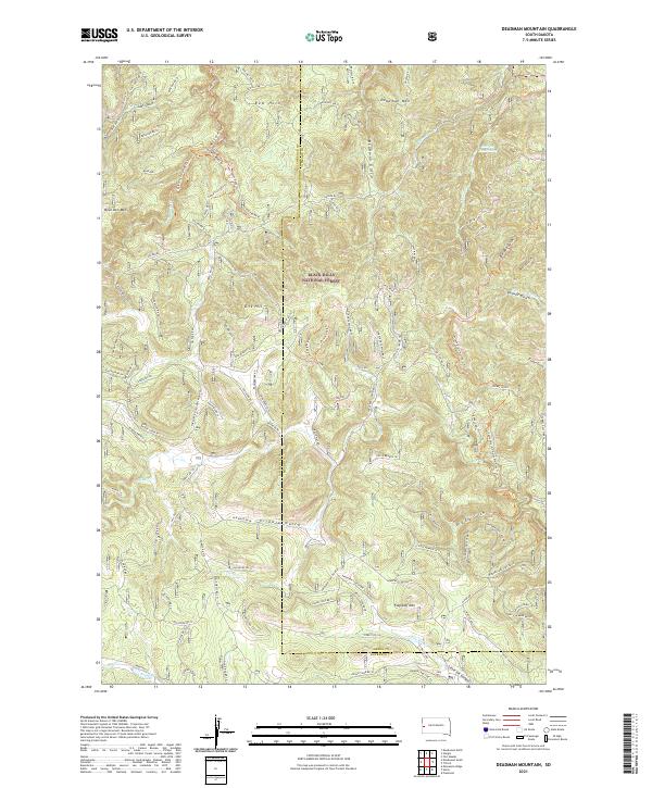 USGS US Topo 7.5-minute map for Deadman Mountain SD 2021