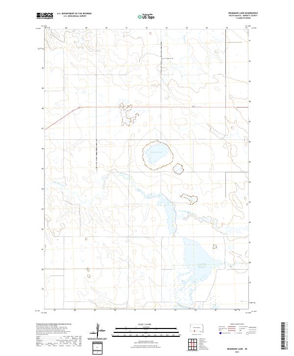 USGS US Topo 7.5-minute map for Deadmans Lake SD 2021