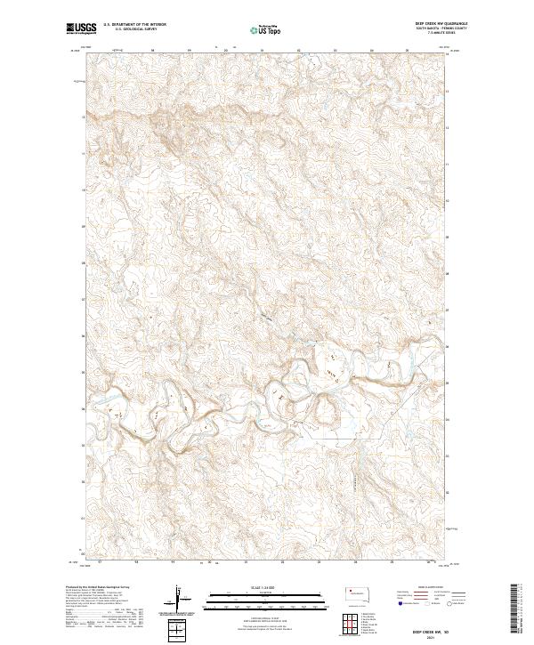 USGS US Topo 7.5-minute map for Deep Creek NW SD 2021