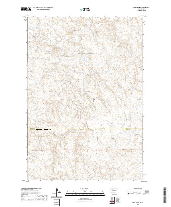 USGS US Topo 7.5-minute map for Deep Creek SE SD 2021