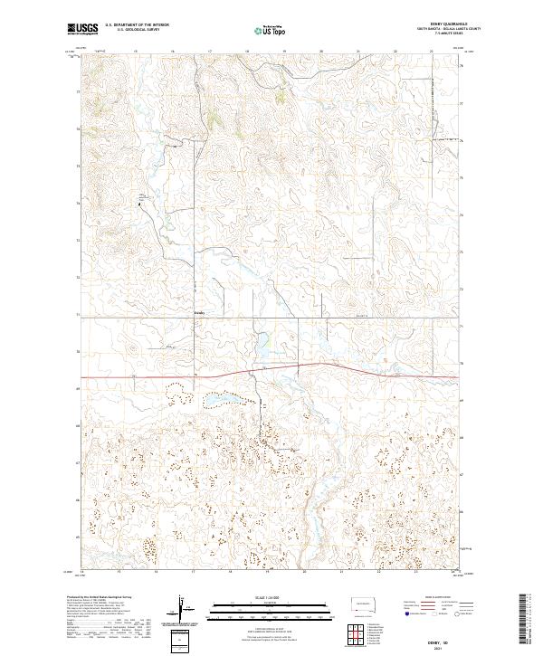 USGS US Topo 7.5-minute map for Denby SD 2021