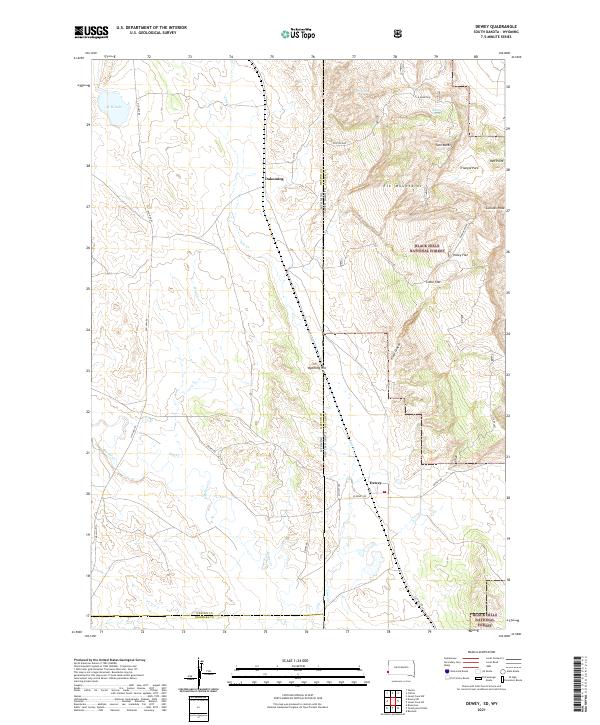 USGS US Topo 7.5-minute map for Dewey SDWY 2021