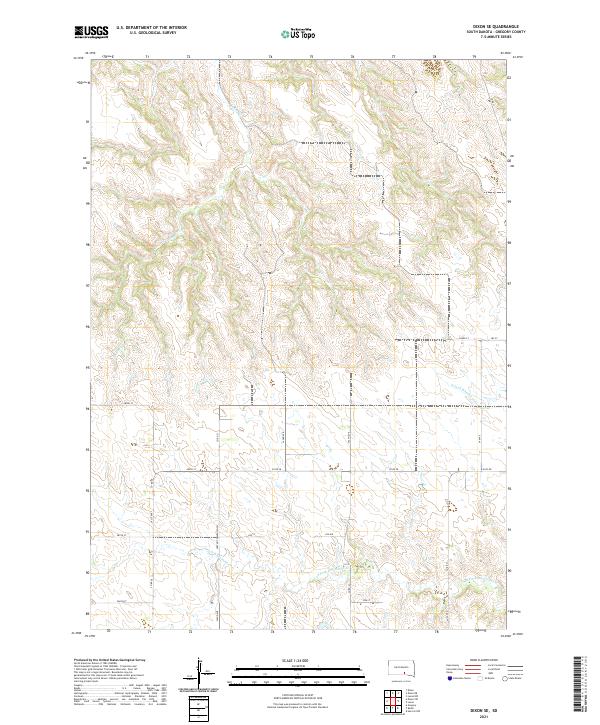 USGS US Topo 7.5-minute map for Dixon SE SD 2021