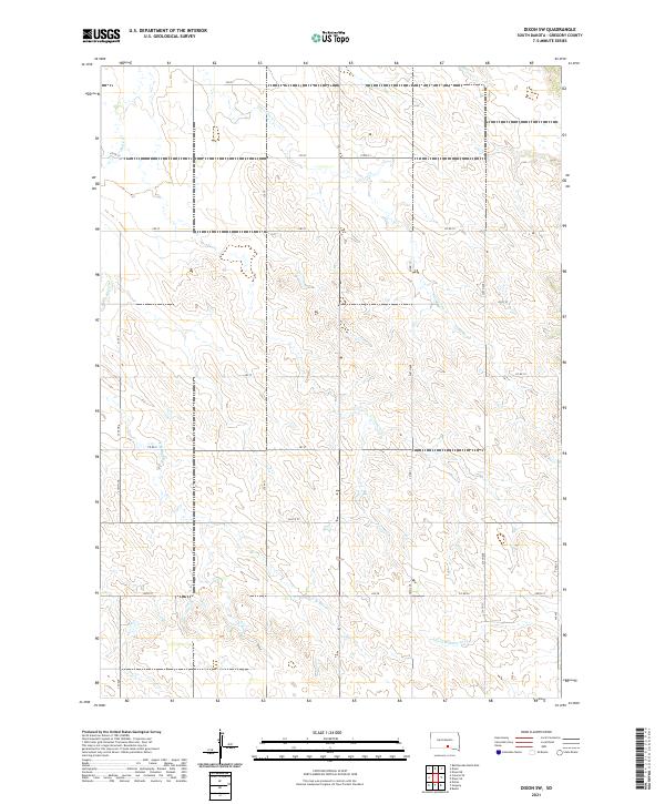 USGS US Topo 7.5-minute map for Dixon SW SD 2021