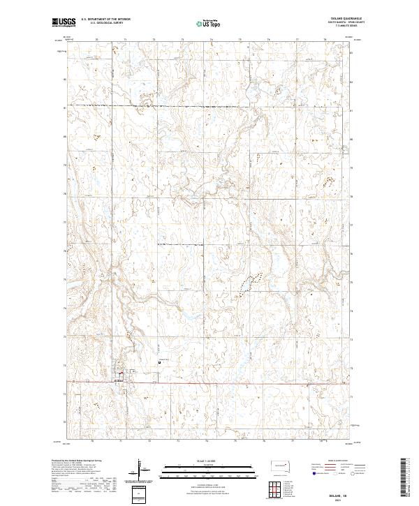 USGS US Topo 7.5-minute map for Doland SD 2021