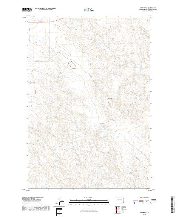 USGS US Topo 7.5-minute map for Doty Ridge SD 2021