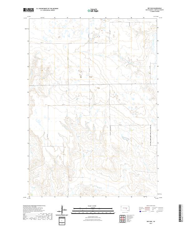 USGS US Topo 7.5-minute map for Dry Run SD 2021