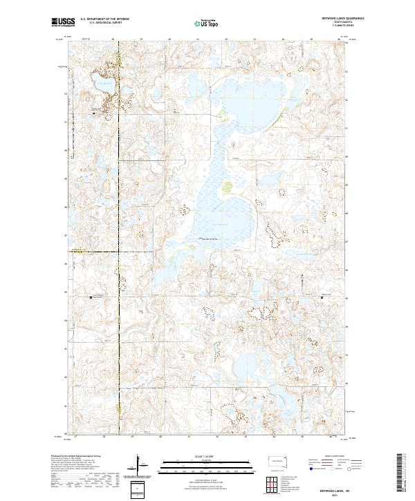 USGS US Topo 7.5-minute map for Drywood Lakes SD 2021