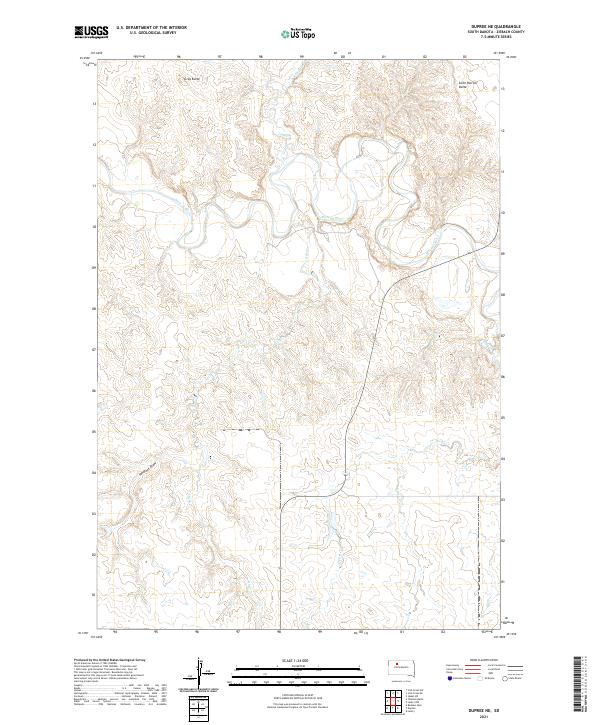 USGS US Topo 7.5-minute map for Dupree NE SD 2021