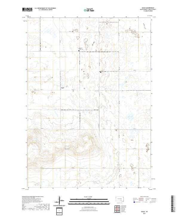 USGS US Topo 7.5-minute map for Eagle SD 2021