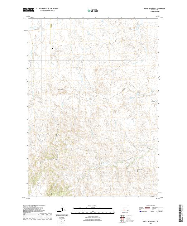 USGS US Topo 7.5-minute map for Eagle Mans Butte SD 2021