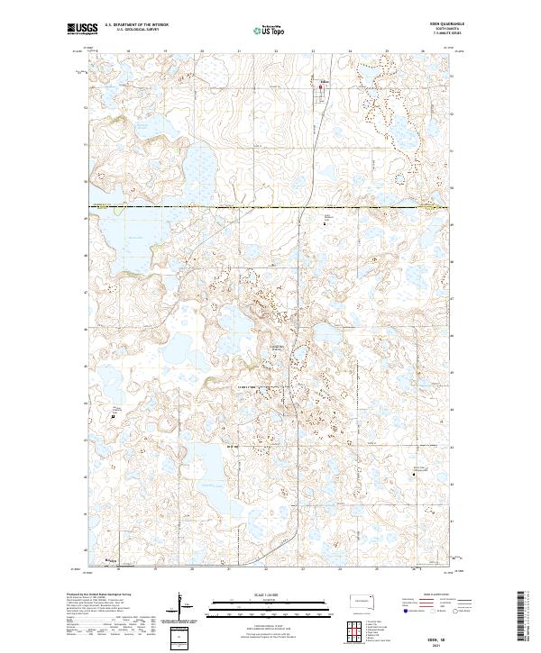 USGS US Topo 7.5-minute map for Eden SD 2021