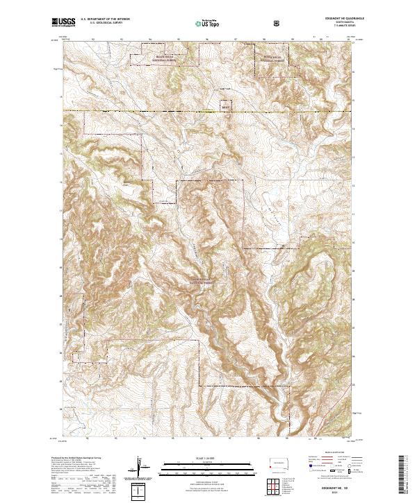 USGS US Topo 7.5-minute map for Edgemont NE SD 2021