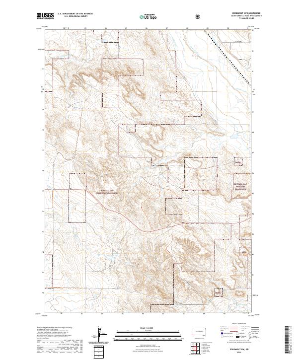 USGS US Topo 7.5-minute map for Edgemont SW SD 2021