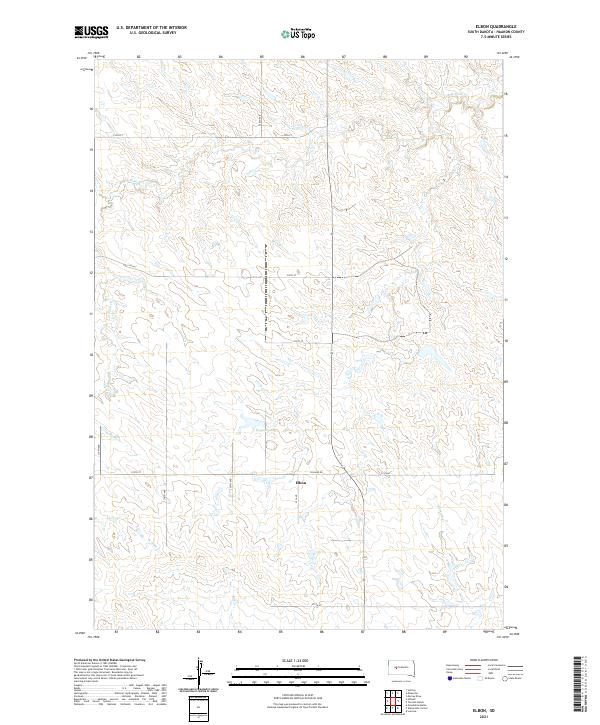 USGS US Topo 7.5-minute map for Elbon SD 2021