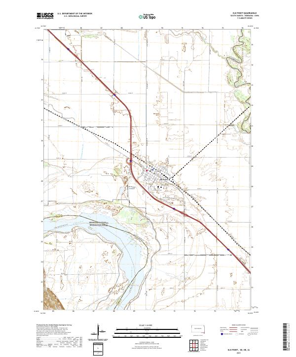 USGS US Topo 7.5-minute map for Elk Point SDNEIA 2021