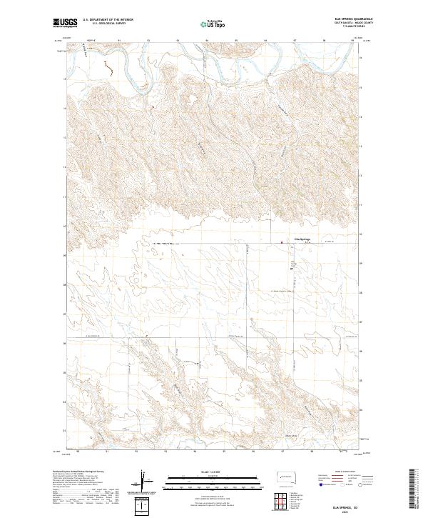 USGS US Topo 7.5-minute map for Elm Springs SD 2021