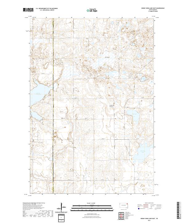 USGS US Topo 7.5-minute map for Enemy Swim Lake East SD 2021