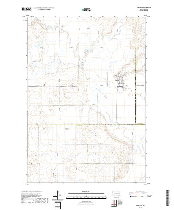 USGS US Topo 7.5-minute map for Estelline SD 2021