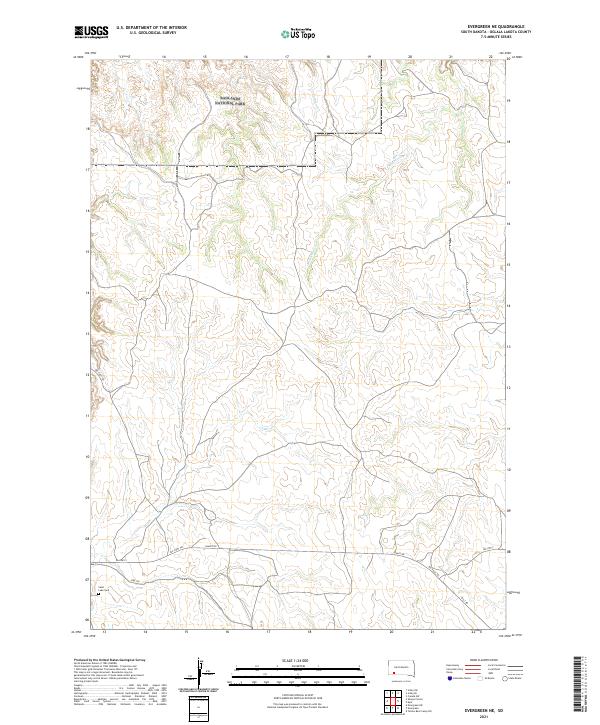 USGS US Topo 7.5-minute map for Evergreen NE SD 2021