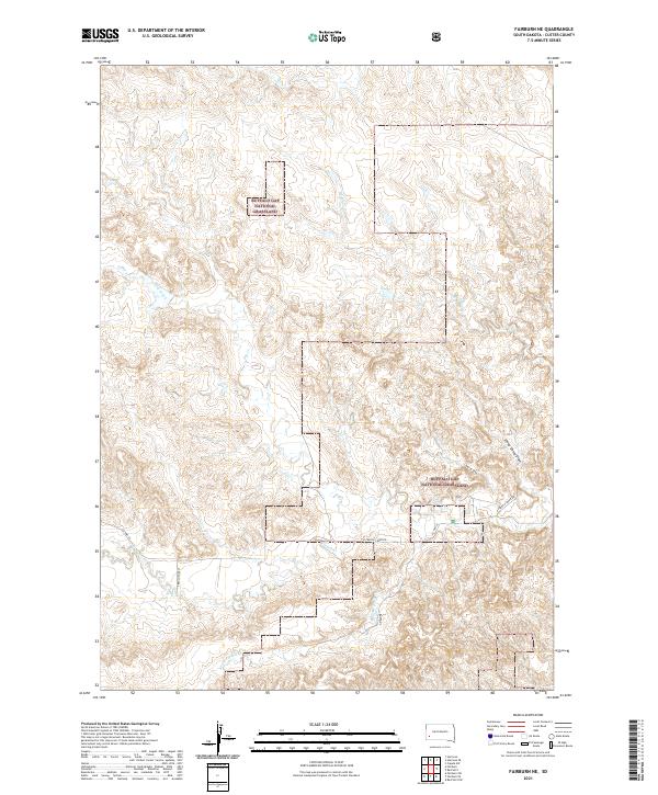 USGS US Topo 7.5-minute map for Fairburn NE SD 2021