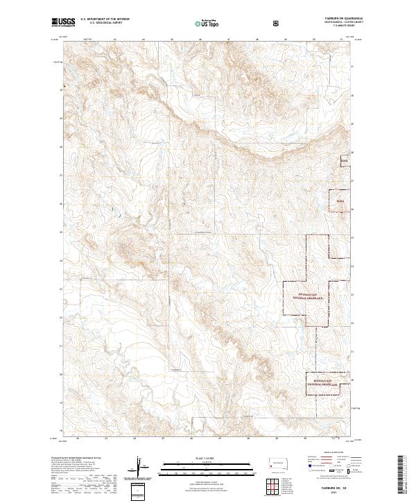 USGS US Topo 7.5-minute map for Fairburn SW SD 2021