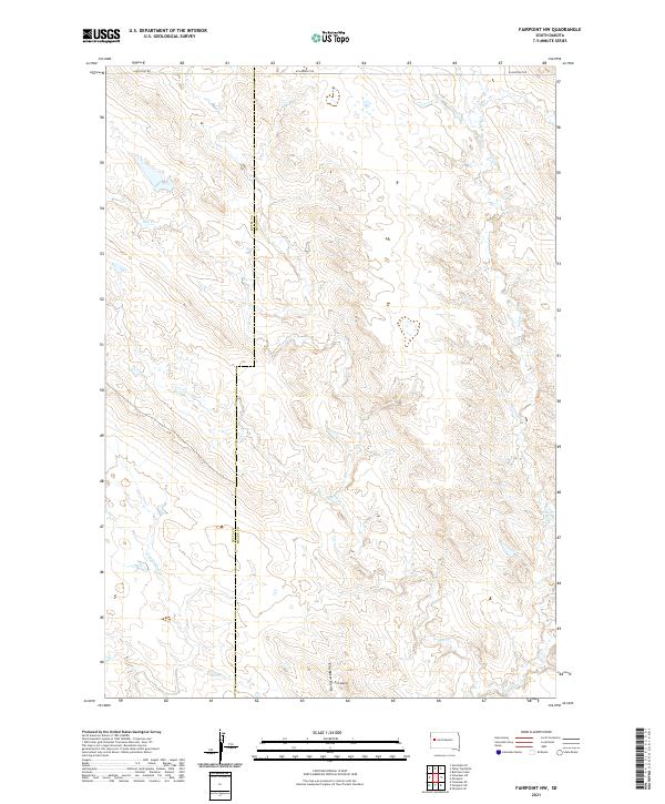 USGS US Topo 7.5-minute map for Fairpoint NW SD 2021