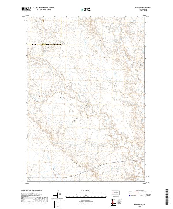 USGS US Topo 7.5-minute map for Fairpoint SW SD 2021