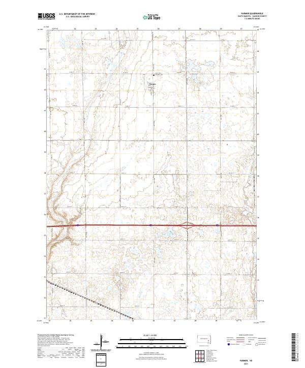 USGS US Topo 7.5-minute map for Farmer SD 2021