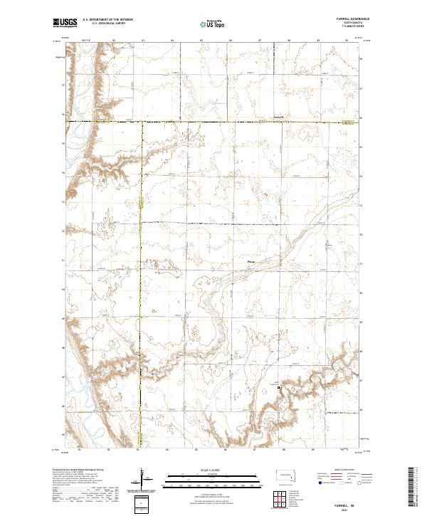 USGS US Topo 7.5-minute map for Farwell SD 2021