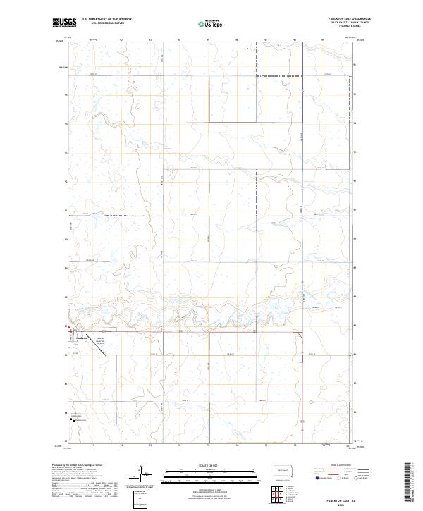 USGS US Topo 7.5-minute map for Faulkton East SD 2021