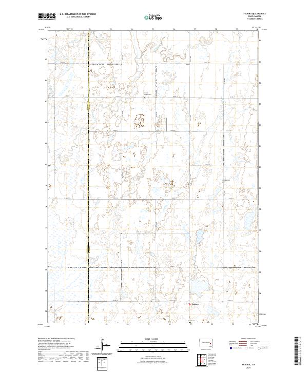 USGS US Topo 7.5-minute map for Fedora SD 2021