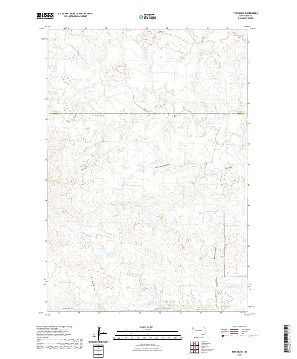 USGS US Topo 7.5-minute map for Fish Draw SD 2021