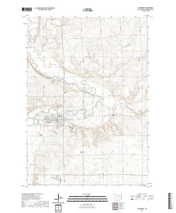 USGS US Topo 7.5-minute map for Flandreau SD 2021