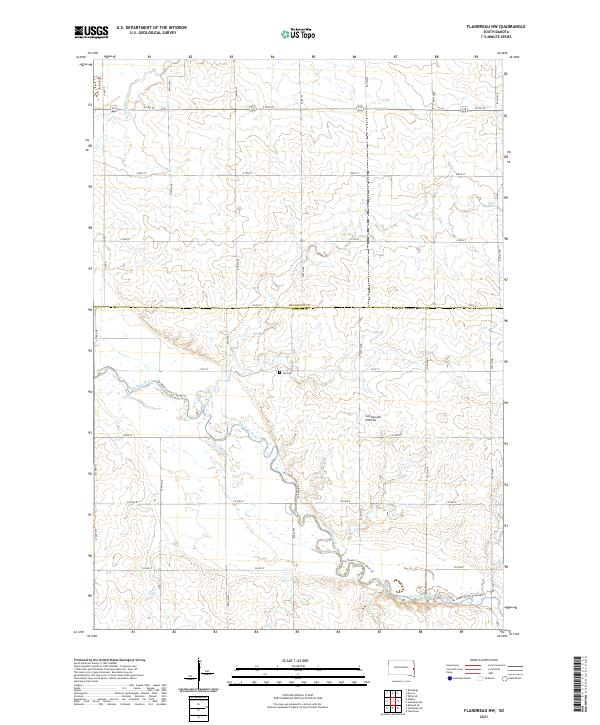 USGS US Topo 7.5-minute map for Flandreau NW SD 2021