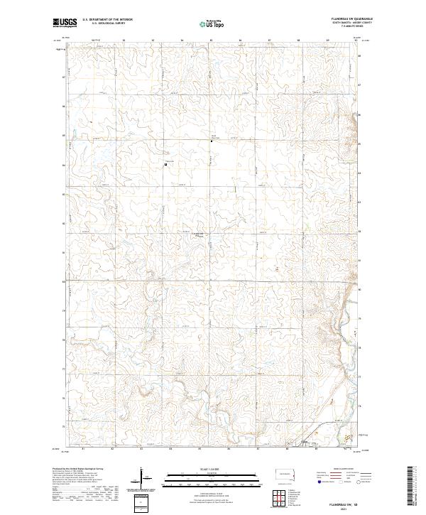 USGS US Topo 7.5-minute map for Flandreau SW SD 2021