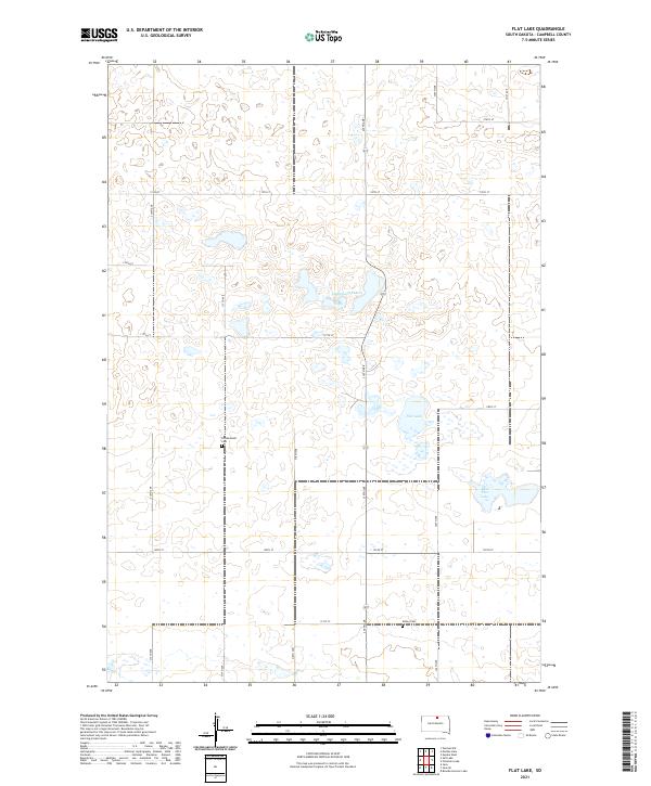 USGS US Topo 7.5-minute map for Flat Lake SD 2021