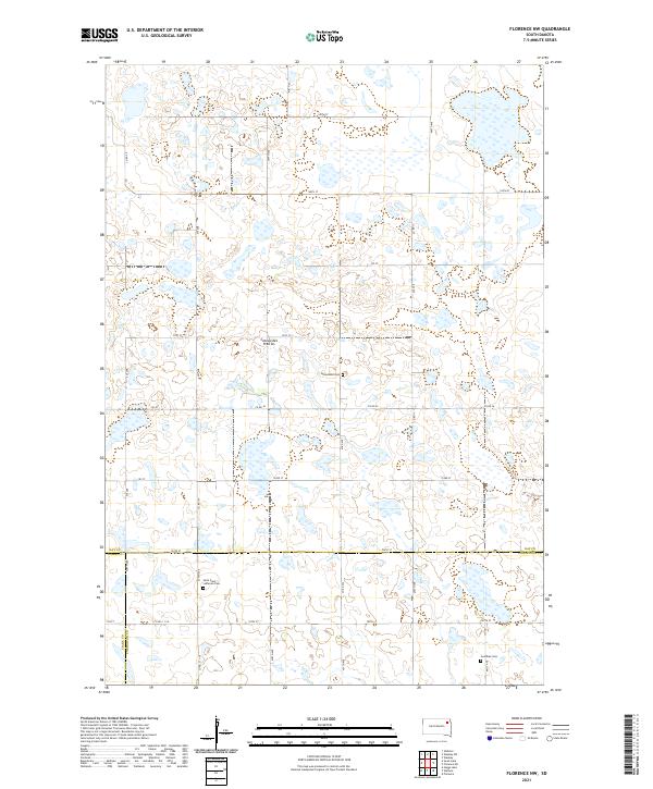 USGS US Topo 7.5-minute map for Florence NW SD 2021