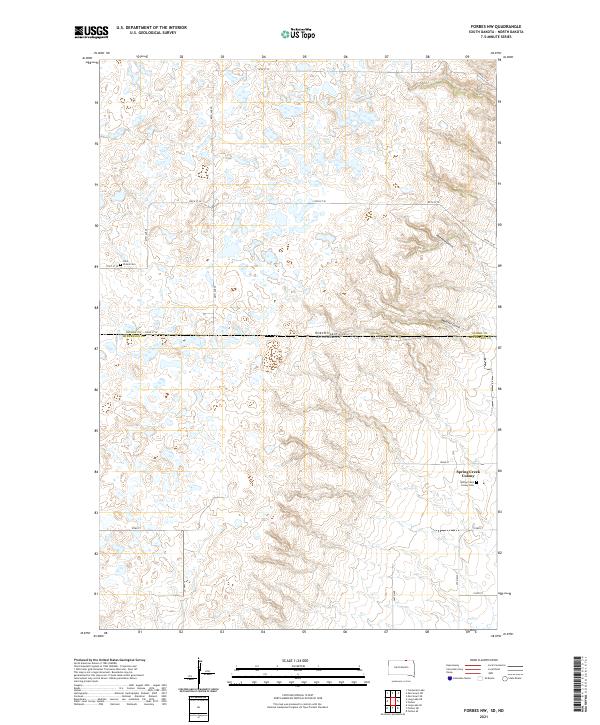 USGS US Topo 7.5-minute map for Forbes NW SDND 2021