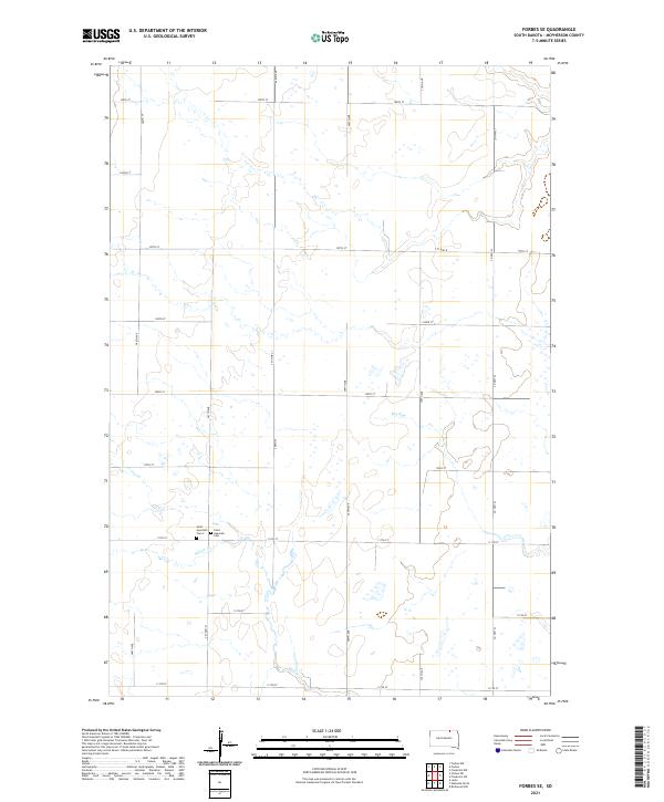 USGS US Topo 7.5-minute map for Forbes SE SD 2021